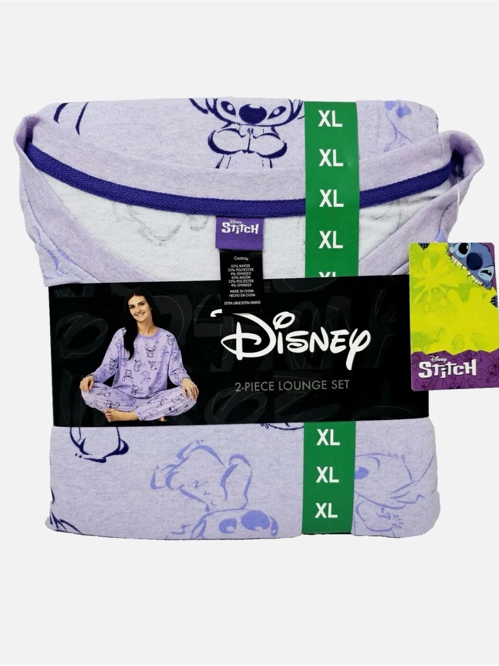 Disney Lilo & Stitch Lavender Pajama Set - XL - Picture 1 of 4